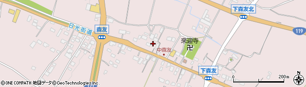 栃木県日光市森友1073周辺の地図