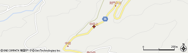 中田上周辺の地図