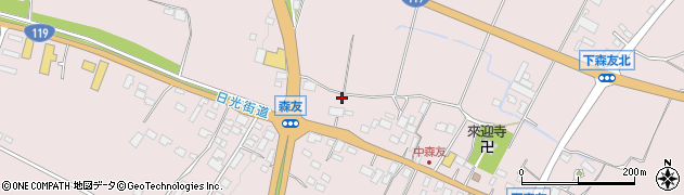 栃木県日光市森友1036周辺の地図