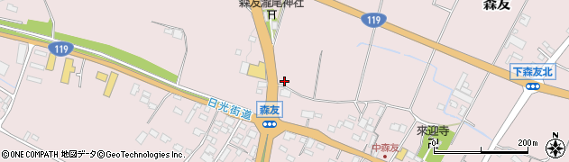 栃木県日光市森友1019周辺の地図