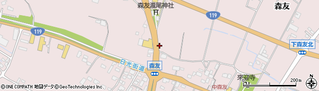 栃木県日光市森友1014周辺の地図