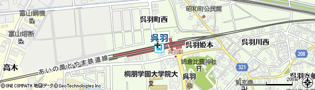 呉羽駅周辺の地図
