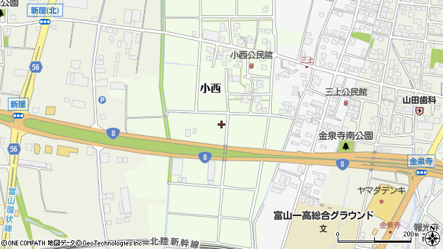 〒931-8435 富山県富山市小西の地図