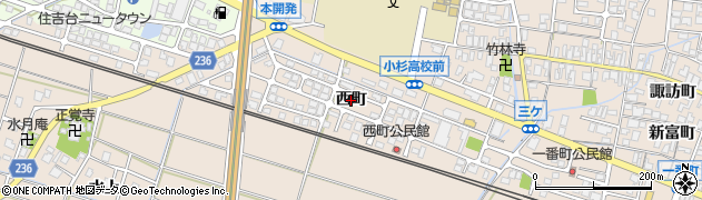 富山県射水市三ケ（西町）周辺の地図