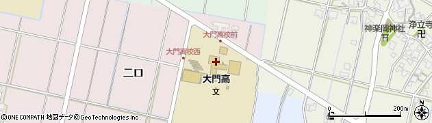 富山県立大門高校　職員室周辺の地図