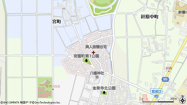 〒931-8436 富山県富山市宮園町の地図