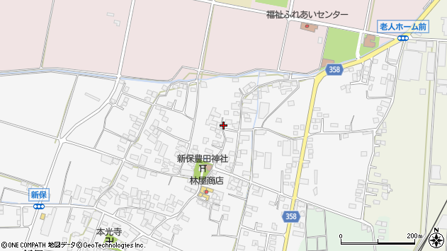 〒383-0036 長野県中野市新保の地図