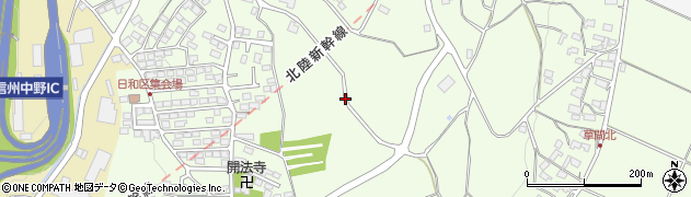 長野県中野市草間周辺の地図
