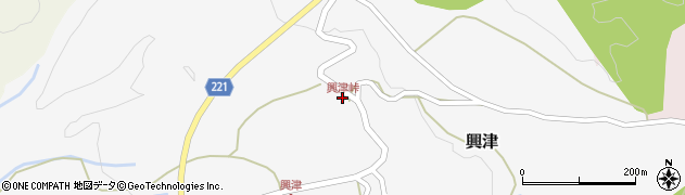 興津峠周辺の地図
