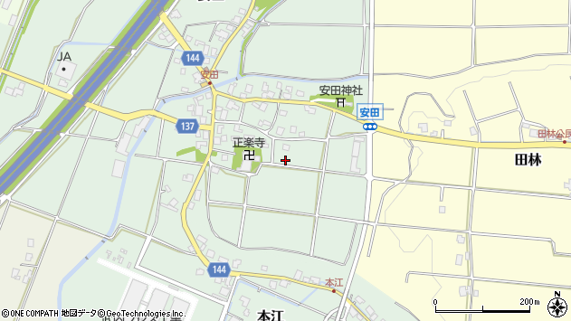 〒936-0825 富山県滑川市安田の地図