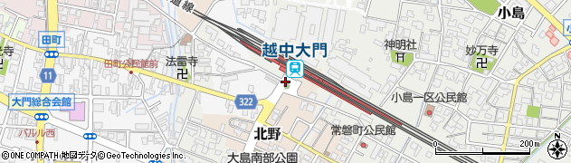JR越中大門駅周辺の地図