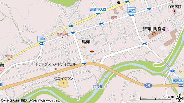 〒324-0613 栃木県那須郡那珂川町馬頭の地図