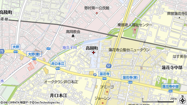 〒933-0808 富山県高岡市高園町の地図