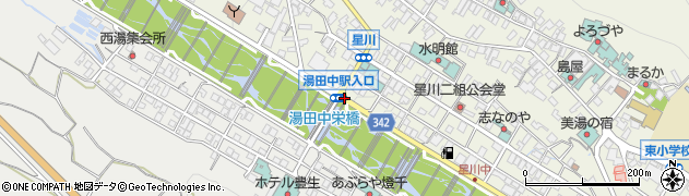 湯田中駅入口周辺の地図