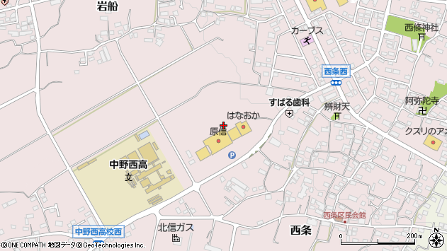 〒383-0042 長野県中野市西条の地図