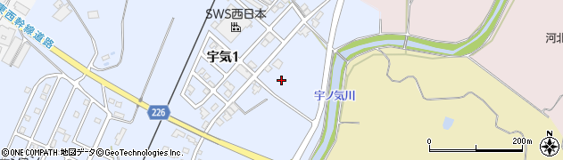 石川県かほく市宇気チ周辺の地図