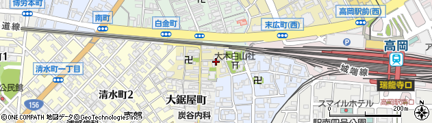 富山県高岡市大工中町周辺の地図