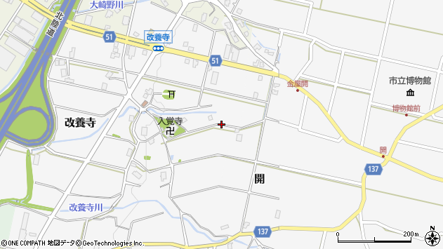 〒936-0836 富山県滑川市改養寺の地図