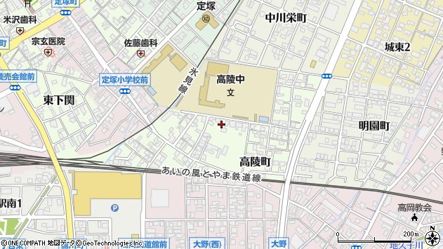 〒933-0018 富山県高岡市高陵町の地図