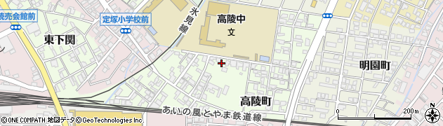 富山県高岡市高陵町周辺の地図