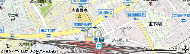 富山県高岡市下関町周辺の地図