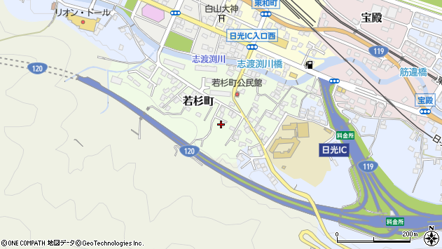 〒321-1407 栃木県日光市若杉町の地図