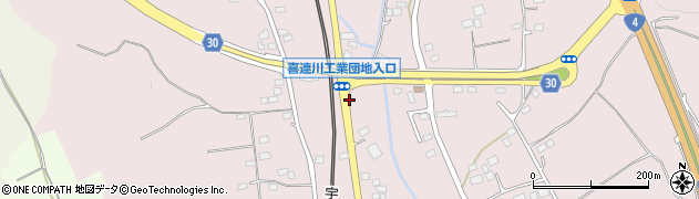 喜連川工業団地入口周辺の地図