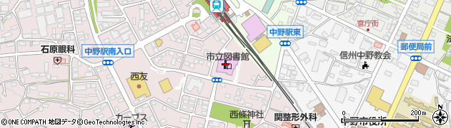 中野市立図書館周辺の地図