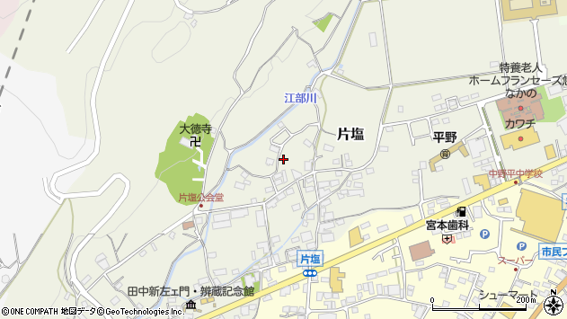 〒383-0046 長野県中野市片塩の地図