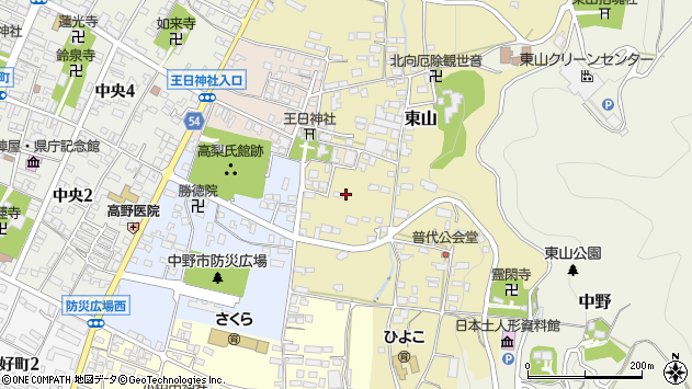 〒383-0024 長野県中野市東山の地図
