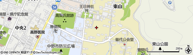 長野県中野市東山周辺の地図