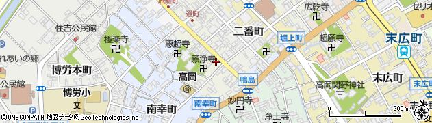 富山県高岡市鴨島町周辺の地図