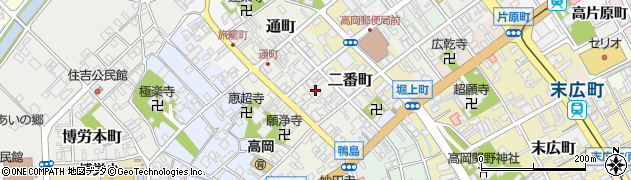 富山県高岡市二番町76周辺の地図