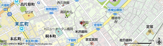 富山県高岡市大手町周辺の地図