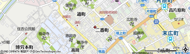 富山県高岡市二番町37周辺の地図