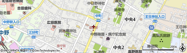 長野県中野市中央周辺の地図