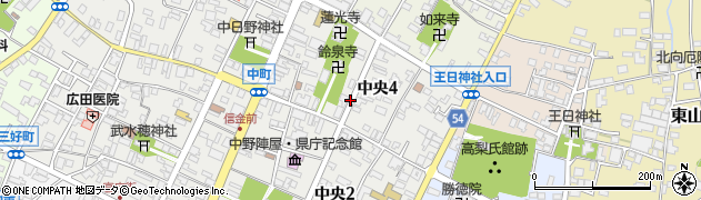 長野県中野市中央4丁目周辺の地図