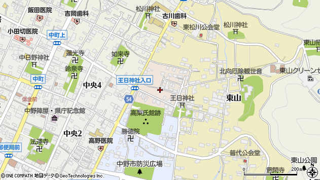 〒383-0014 長野県中野市諏訪町の地図