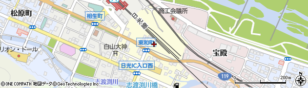 栃木県日光市東和町周辺の地図