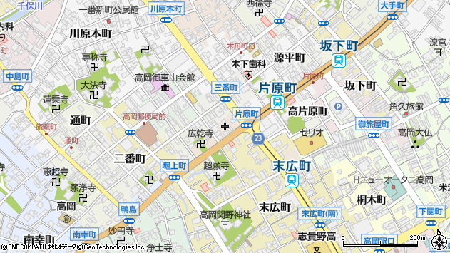 〒933-0025 富山県高岡市片原横町の地図