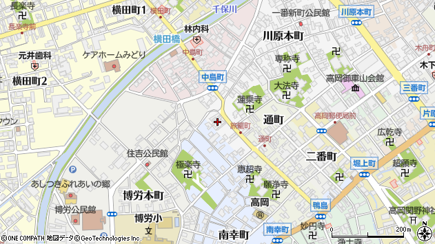 〒933-0936 富山県高岡市旅篭町の地図