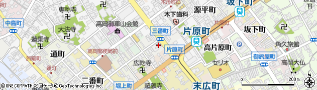 富山県高岡市三番町周辺の地図