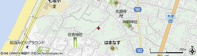 石川県かほく市木津（ヘ）周辺の地図