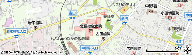 長野県中野市西周辺の地図