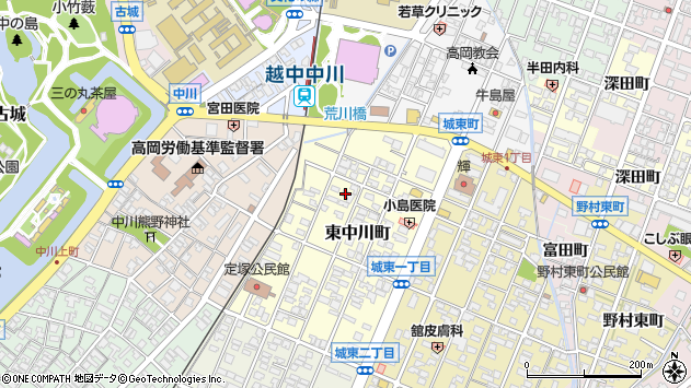 〒933-0047 富山県高岡市東中川町の地図
