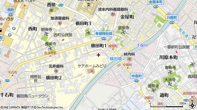 〒933-0842 富山県高岡市横田町の地図
