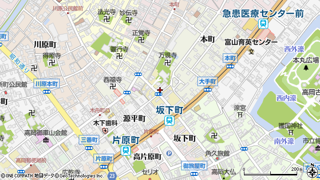 〒933-0038 富山県高岡市坂下町の地図