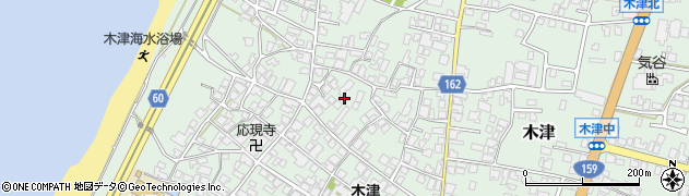 石川県かほく市木津周辺の地図