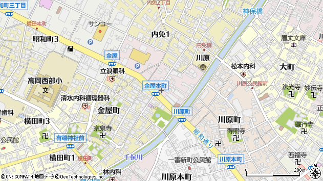 〒933-0945 富山県高岡市金屋本町の地図