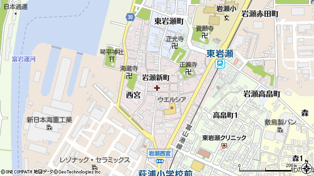 〒931-8344 富山県富山市岩瀬新町の地図